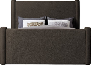Elias Brown Boucle Fabric Queen Bed B1299Brown-Q Meridian Furniture