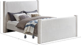 Elias Cream Boucle Fabric King Bed B1299Cream-K Meridian Furniture