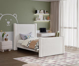 Elias Cream Boucle Fabric Twin Bed B1299Cream-T Meridian Furniture