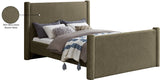 Elias Olive Green Boucle Fabric Full Bed B1299Olive-F Meridian Furniture