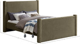 Elias Olive Green Boucle Fabric Full Bed B1299Olive-F Meridian Furniture