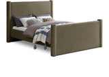 Elias Olive Green Boucle Fabric Full Bed B1299Olive-F Meridian Furniture