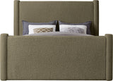 Elias Olive Green Boucle Fabric Full Bed B1299Olive-F Meridian Furniture