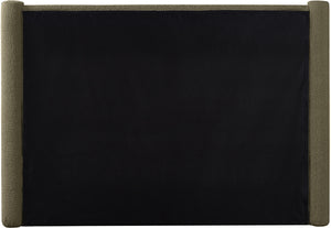 Elias Olive Green Boucle Fabric Queen Bed B1299Olive-Q Meridian Furniture