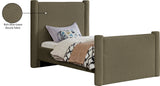 Elias Olive Green Boucle Fabric Twin Bed B1299Olive-T Meridian Furniture