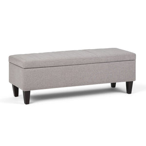 English Elm Monroe Quilted Linen Storage Ottoman with Safety Hinge for Living Room or Entryway B136P158196