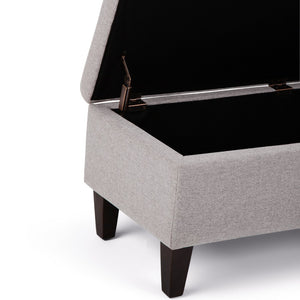 English Elm Monroe Quilted Linen Storage Ottoman with Safety Hinge for Living Room or Entryway B136P158196