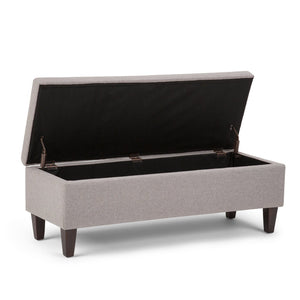 English Elm Monroe Quilted Linen Storage Ottoman with Safety Hinge for Living Room or Entryway B136P158196
