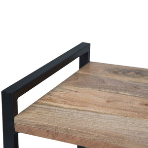 English Elm Riverside Solid Mango Hardwood Tv Stand with Industrial Metal Base for Living Rooms B136P158213