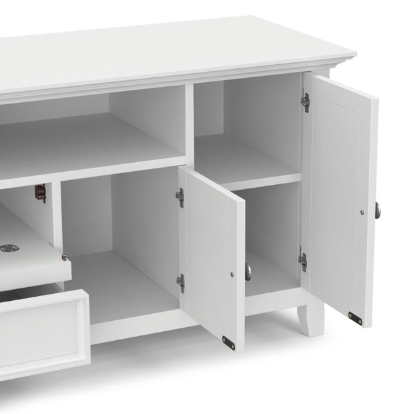English Elm Amherst Solid Wood Media Stand with Crown Edge Detail and Tapered Legs for Living Rooms B136P158361