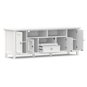 English Elm Amherst Solid Wood Media Stand with Crown Edge Detail and Tapered Legs for Living Rooms B136P158361