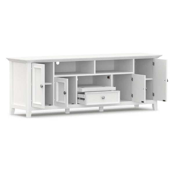 English Elm Amherst Solid Wood Media Stand with Crown Edge Detail and Tapered Legs for Living Rooms B136P158361