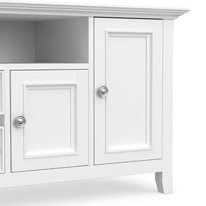 English Elm Amherst Solid Wood Media Stand with Crown Edge Detail and Tapered Legs for Living Rooms B136P158361