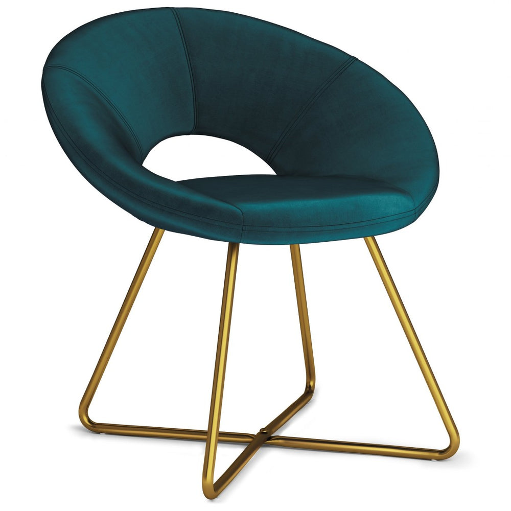 English Elm Barrett Velvet Accent Chair with Gold Base for Living Room or Bedroom Decor B136P158470
