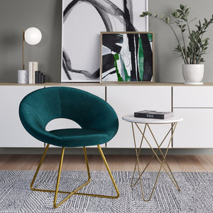 English Elm Barrett Velvet Accent Chair with Gold Base for Living Room or Bedroom Decor B136P158470