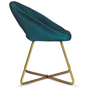 English Elm Barrett Velvet Accent Chair with Gold Base for Living Room or Bedroom Decor B136P158470