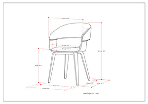 English Elm Lowell Bentwood Dining Chair Mid-century Linen Upholstered Seat for Modern Homes B136P158842