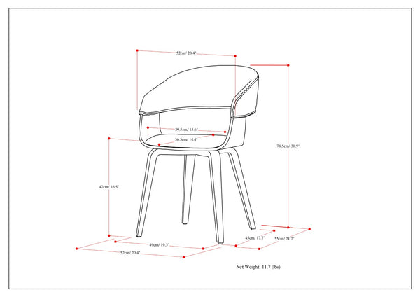English Elm Lowell Bentwood Dining Chair Mid-century Linen Upholstered Seat for Modern Homes B136P158842
