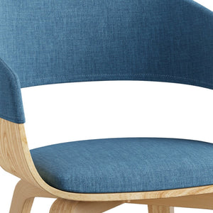 English Elm Lowell Bentwood Dining Chair Mid-century Linen Upholstered Seat for Modern Homes B136P158842