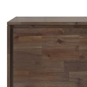 English Elm Lowry Solid Acacia Media Console with Angled Metal Legs for Living Room Storage B136P158865