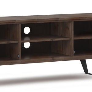 English Elm Lowry Solid Acacia Media Console with Angled Metal Legs for Living Room Storage B136P158865