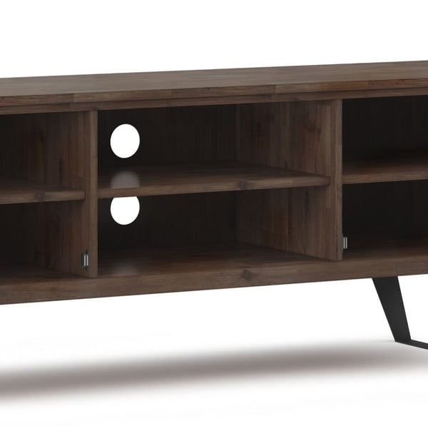 English Elm Lowry Solid Acacia Media Console with Angled Metal Legs for Living Room Storage B136P158865