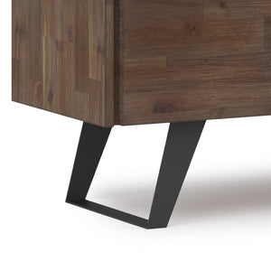 English Elm Lowry Solid Acacia Media Console with Angled Metal Legs for Living Room Storage B136P158865