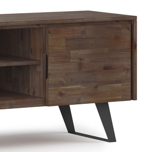 English Elm Lowry Solid Acacia Media Console with Angled Metal Legs for Living Room Storage B136P158865