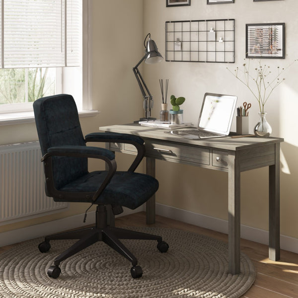 English Elm Brewer Tufted Faux Leather Swivel Chair with Adjustable Height for Home Office B136P159014