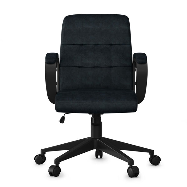 English Elm Brewer Tufted Faux Leather Swivel Chair with Adjustable Height for Home Office B136P159014