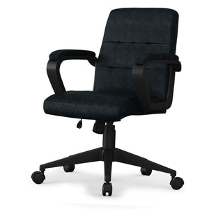 English Elm Brewer Tufted Faux Leather Swivel Chair with Adjustable Height for Home Office B136P159014