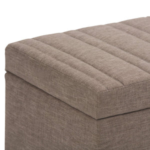 English Elm Darcy Upholstered Storage Bench with Linen Fabric Tapered Legs and Safety Hinge B136P159118