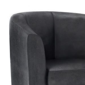 English Elm Austin Barrel Tub Chair Distressed Faux Leather Seat for Office or Bedroom B136P159640