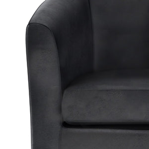 English Elm Austin Barrel Tub Chair Distressed Faux Leather Seat for Office or Bedroom B136P159640