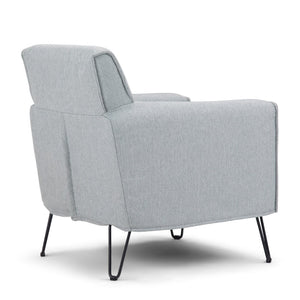 English Elm Warren Mid-century Accent Chair Woven Slipcover Hairpin Legs Living Room Seating B136P159928