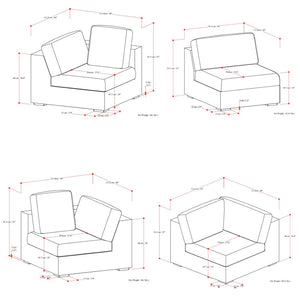 English Elm Jasmine U-shaped Modular Sectional with Performance Fabric for Large Living Rooms B136P199219