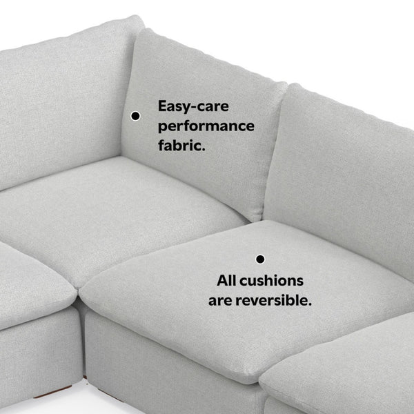 English Elm Jasmine U-shaped Modular Sectional with Performance Fabric for Large Living Rooms B136P199219