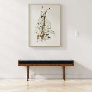 English Elm Anya Genuine Leather Upholstered Bench with Acacia Legs for Bedroom or Entryway B136P203412