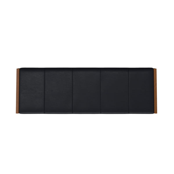 English Elm Anya Genuine Leather Upholstered Bench with Acacia Legs for Bedroom or Entryway B136P203412