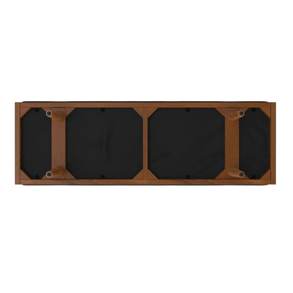 English Elm Anya Genuine Leather Upholstered Bench with Acacia Legs for Bedroom or Entryway B136P203412