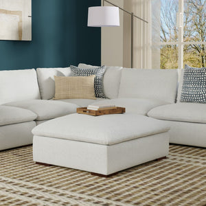 English Elm Jasmine Pillow Top Ottoman Upholstered in Performance Fabric for Modular Living B136P203421