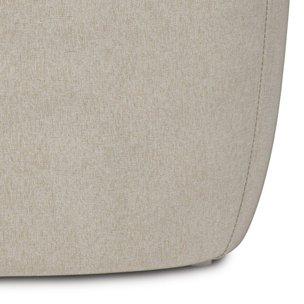 English Elm Moore Tufted Linen Look Square Ottoman Compact Accent Footstool for Living Room B136P203422