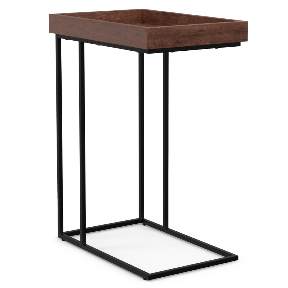 English Elm Gallagher Solid Mango Wood C Side Table with Black Metal Frame for Sofa or Bed B136P203462