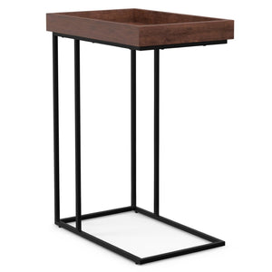 English Elm Gallagher Solid Mango Wood C Side Table with Black Metal Frame for Sofa or Bed B136P203462