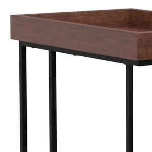 English Elm Gallagher Solid Mango Wood C Side Table with Black Metal Frame for Sofa or Bed B136P203462