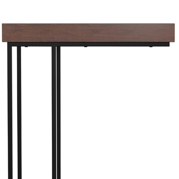 English Elm Gallagher Solid Mango Wood C Side Table with Black Metal Frame for Sofa or Bed B136P203462
