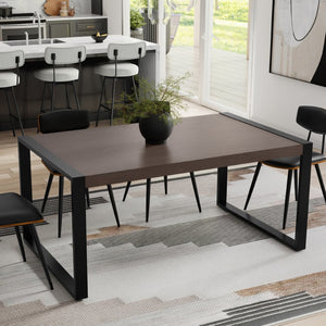 English Elm Mckenzie Solid Mango Wood Dining Table with Iron Legs Modern Industrial Style B136P266911