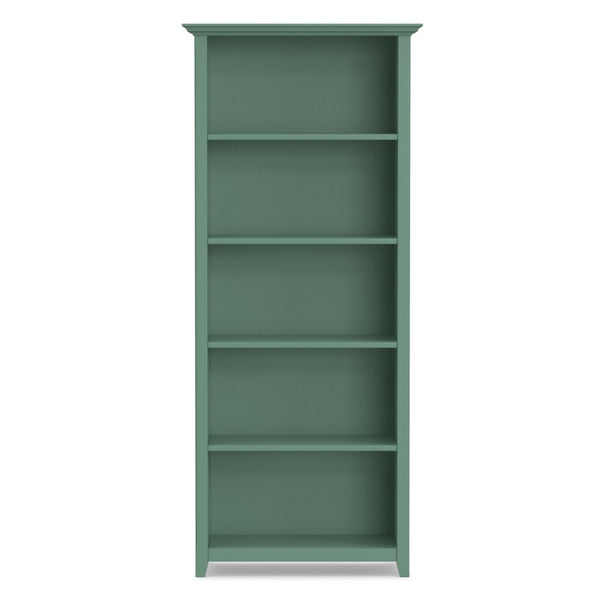 English Elm Amherst Solid Pine Five Shelf Bookcase with Molding Detail for Home Office Display Sage Green B136P510057