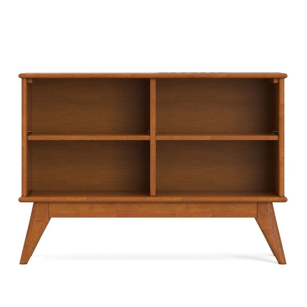 English Elm Draper Mid-Century Modern Four Shelf Bookcase Solid Wood Teak Brown Living Room B136P510058