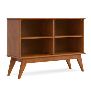 English Elm Draper Mid-Century Modern Four Shelf Bookcase Solid Wood Teak Brown Living Room B136P510058